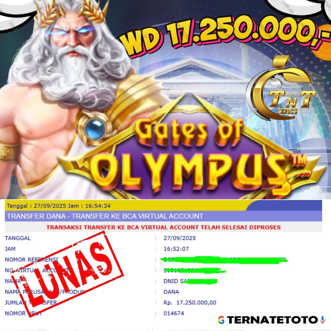 TERNATETOTO - MENANG GATES OF OLYMPUS Rp.17,250,000,-